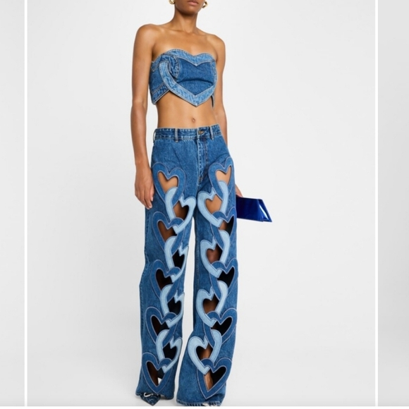 AREA Heart Cutout Denim Jeans - Picture 5 of 6